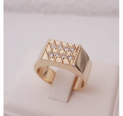 Ring ~ Gouden heren ring met diamanten