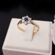 Ring ~ LINA Gouden Bloem Ring met Saffier en Diamanten 