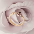 Ring ~ Gouden bicolor (wit- & geelgoud) 14 karaats design ring met Roze saffier, blauwe Saffier en Robijn