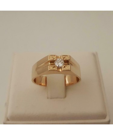 Beyond Begeleiden Catena Ring ~ Gouden 18 karaats Heren Ring met Diamant