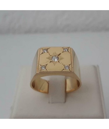 Ring ~ Gouden 18 karaats Heren Ring met Diamanten