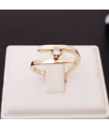 Gouden 14 karaats Ring met Diamant 