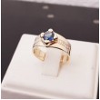 Ring ~ Gouden handgemaakte Ring met saffier & Diamanten