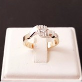 Gouden 14 karaats Bicolor Ring met diamant