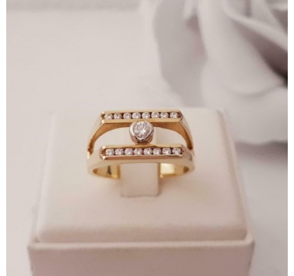 Ring ~ RENE Gouden 18 karaats Ring met Diamant
