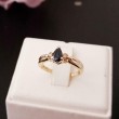 Ring ~ SYLVIE Gouden 18 karaats Ring met Saffier en Diamanten