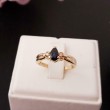 Ring ~ SYLVIE Gouden 18 karaats Ring met Saffier en Diamanten