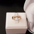 Ring ~ Gouden 14 karaats Bicolor (wit- & geelgouden) Design Ring met Zirconia      