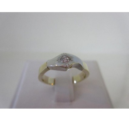 Ring ~ Gouden Bicolor wit- & Geelgouden Design Ring 