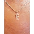 Hanger ~ Gouden 14 karaats Letter E hanger met Diamant 