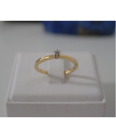Ring ~ Gouden 14 karaats Solitair Ring met 1 Diamant